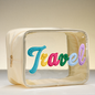 Transparent Fabric "TRAVEL" Lettering Makeup Bag