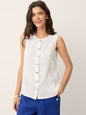 100% Linen Buttons Down Tank Top ERIN