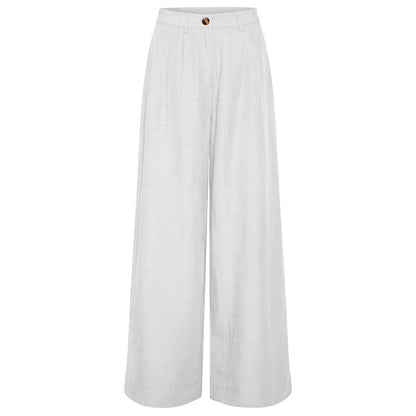 Nordic Loose Casual Trousers Women Linen Cotton Straight Leg Pants High Sense All Matching Graceful Cotton Linen Wide Leg Pants