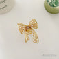 Gold Pearl Rhinestone Mini Hair Clip