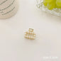 Gold Pearl Rhinestone Mini Hair Clip