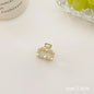 Gold Pearl Rhinestone Mini Hair Clip